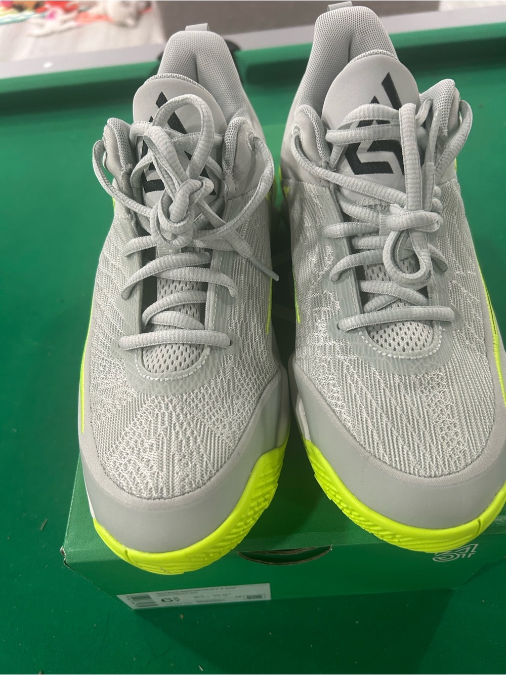 Nike Kids Light Gray and Neon Yellow Tennis Sneakers